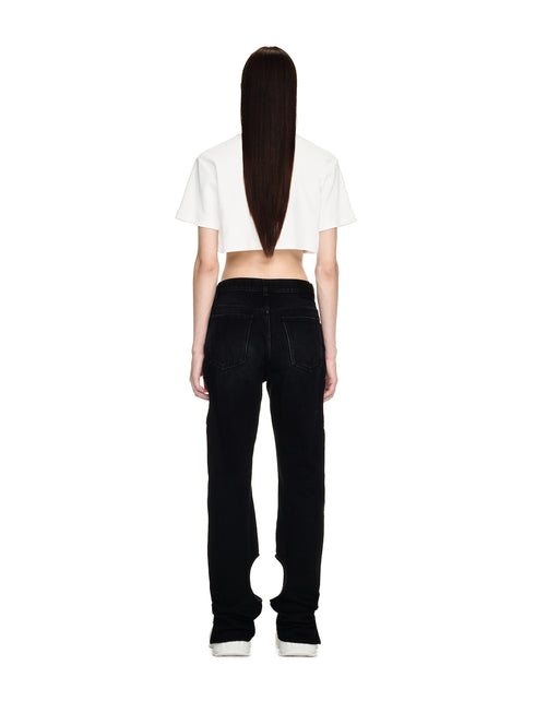 OFF-WHITE Off Stamp Rib Cropped Tee Womens Apparel